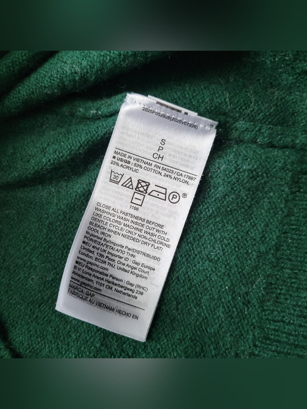 Gap CashSoft Sweater Cardigan Evergreen Green Crew Neck Crop Cropped Small - Picture 4 of 6